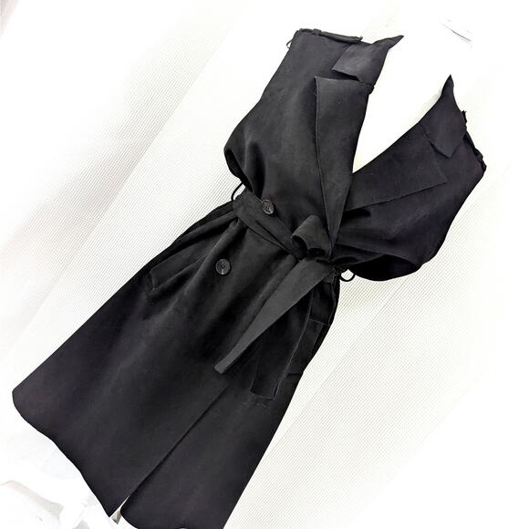 NWT@$108! TRUTH BY REPUBLIC! BLACK DOUBLE BREASTED, TIE BELTED DRESS! SZ M - Picture 1 of 13